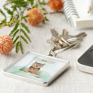 Custom Name Norfolk Terrier Pet Dog Keychain