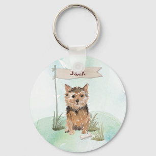 Custom Name Norfolk Terrier Pet Dog Keychain