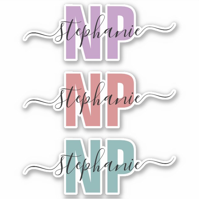 Custom Name NP Nurse Practitioner Personalized (Front)