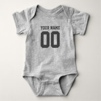Custom Name Number Baby Football Jersey Bodysuit