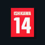Custom Name, Number, Colours. Sports Fans Red Canvas Print<br><div class="desc">Personalize with name,  number,  and colours of your choice!</div>