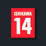 Custom Name, Number, Colours. Sports Fans Red Canvas Print<br><div class="desc">Personalize with name,  number,  and colours of your choice!</div>