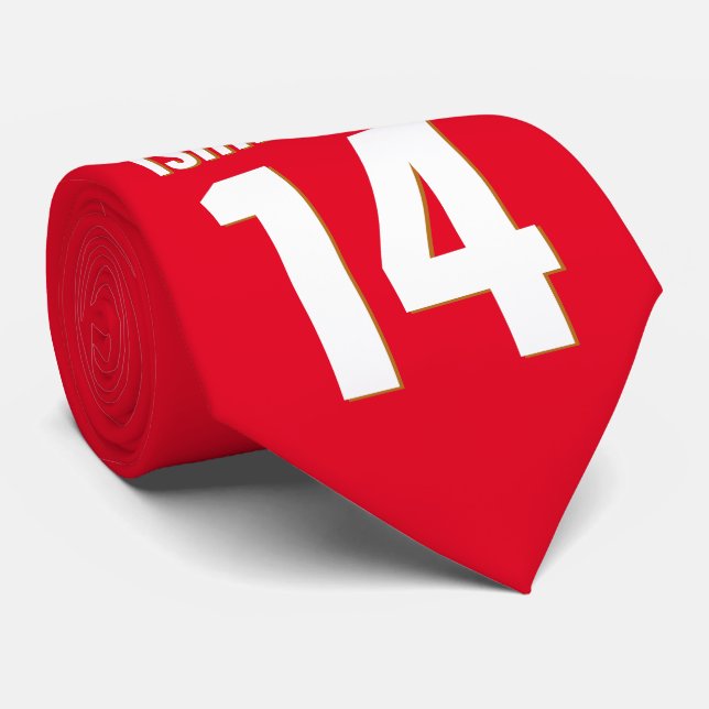 Custom Name, Number, Colours. Sports Fans Tie (Rolled)