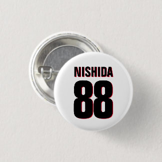 Custom Name, Number, Colours. Sports Fans White 1 Inch Round Button