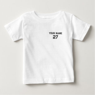 Custom Name Number Front Back  Baby T-Shirt