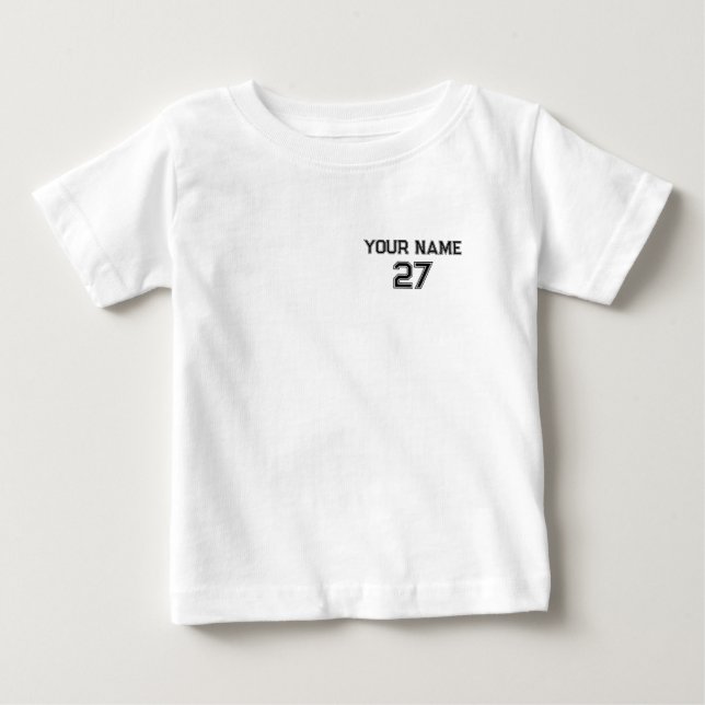 Custom Name Number Front Back  Baby T-Shirt (Front)