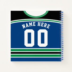Custom Name Number Ice Hockey Jersey Template   Notebook