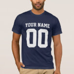 Custom Name Number Men's Football T-Shirt<br><div class="desc">Create your own personalized football jersey men's T-shirt with custom name and number. A cool customizable sports shirt, that is a great gift idea for men. This trendy men's sportswear is suitable for all sports, including football, soccer, volleyball, baseball, softball, basketball and hockey. Click 'Customize It' button to add text,...</div>