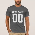 Custom Name Number Men's Football T-Shirt<br><div class="desc">Create your own personalized football jersey men's T-shirt with custom name and number. A cool customizable sports shirt, that is a great gift idea for men. This trendy men's sportswear is suitable for all sports, including football, soccer, volleyball, baseball, softball, basketball and hockey. Click 'Customize It' button to add text,...</div>