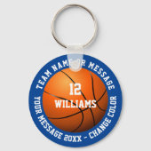 Custom Name Number Team Name Basketball Keychain (Front)