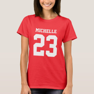 Custom Name Number Womens Sport Jersey T-Shirt