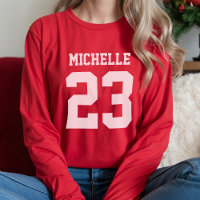 Custom Name Number Womens Sport Jersey T-Shirt