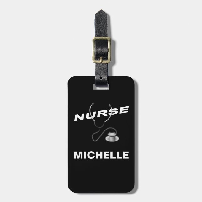 Custom Name Nurse Luggage Tag (Front Vertical)