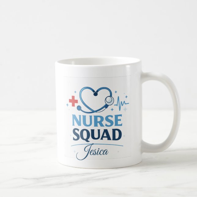 Custom Name Nurse Squad Coffee Mug Gift (Droite)