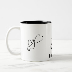 Custom Name Nurse Stethoscope Heart Coffee Mug