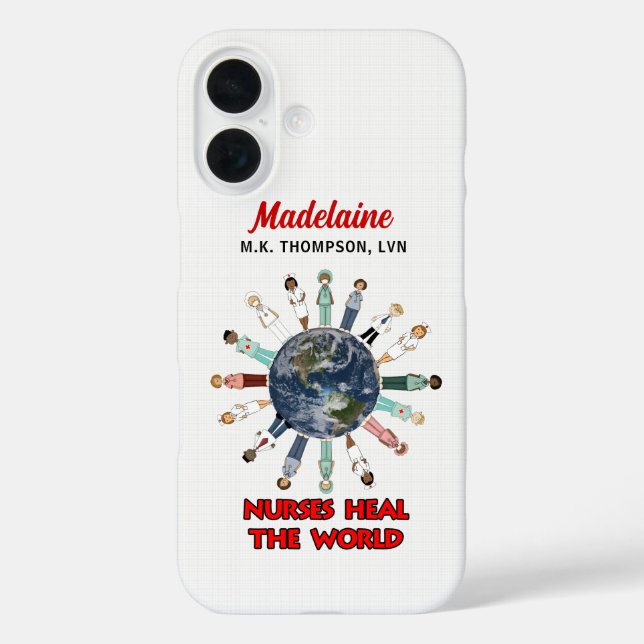 Custom Name Nurses Heal the World Case-Mate iPhone Case (Back)
