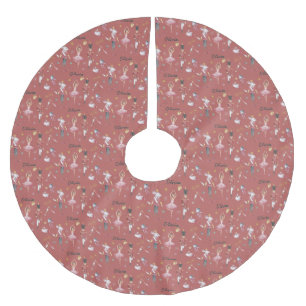 Custom name Nutcracker Ballet Ballerina Christmas Brushed Polyester Tree Skirt