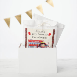 Custom Name & Occasion Cute 3D Boy Firefighter Favour Bag