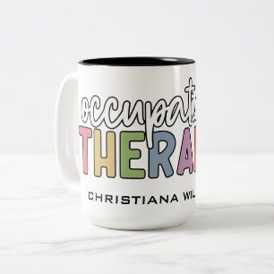 Custom Name Occupational Therapist OT Gifts Two-Tone Coffee Mug