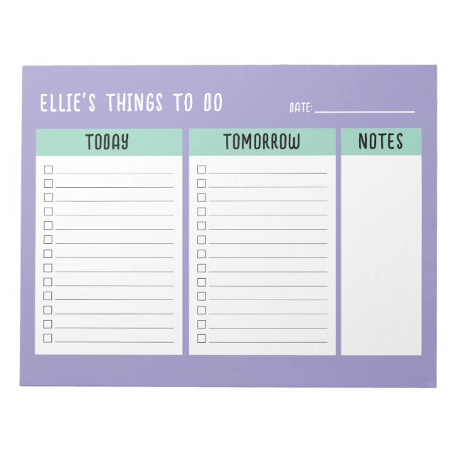 Custom Name Office To Do Gift Check List Notepad (Front)