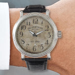 Custom Name Old Retro Vintage Distressed Classic Watch<br><div class="desc">Create your own personalized watch with your custom name. To edit this design template,  simply edit the text field as shown above. You can even add more text or images,  customize fonts and background colour.
Treat yourself or make the perfect gift for family,  friends,  parents and grandparents!</div>