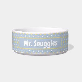 Custom Name on Adorable Little Paws Pet Bowl