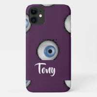 Custom name on big eyes on purple