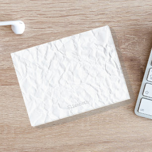 Custom Name on Faux Crinkled Paper Post-it Notes