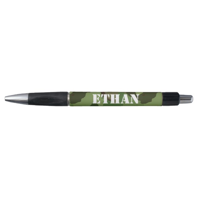Custom Name on Green and Brown Camouflage Pen (Front)