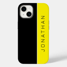 Custom Name on Simple Modern Black | Yellow
