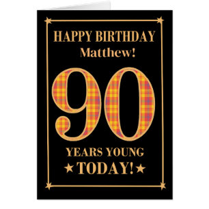 Custom Name or Relation 90th Birthday Tartan Card