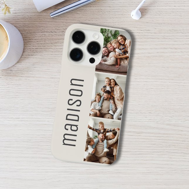 Custom Name or Text 3 Photo Collage Case-Mate iPhone Case (Custom Name or Text 3 Photo Collage iPhone 16 Pro Case)