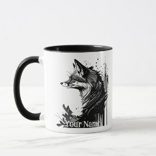 Custom Name or Text Fox  Foxes watercolor Animal Mug