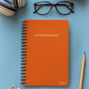 Custom Name Orange 2024 Weekly Personal Script Planner