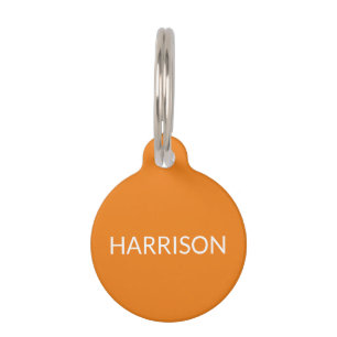 Custom name orange dog cat contact Info Pet Tag
