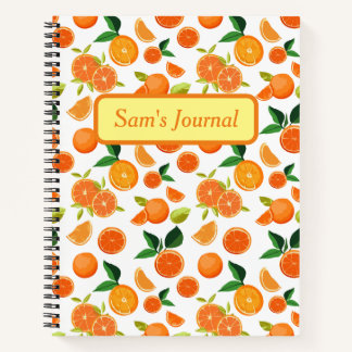 Custom Name Orange Fruit Bullet Journal