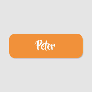 Custom name orange plain name tag