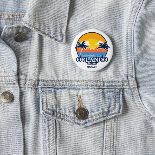 Custom Name Orlando Florida 2 Inch Round Button (In Situ)
