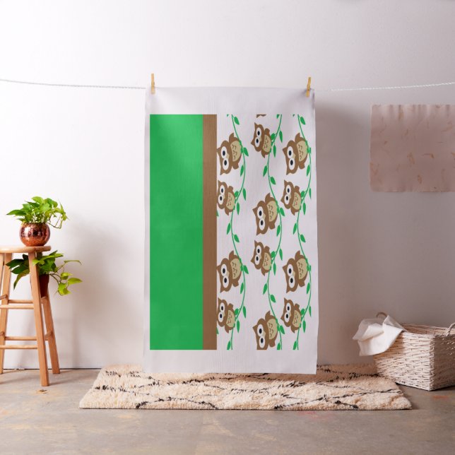 Custom name owls patterned fabric (In Situ)