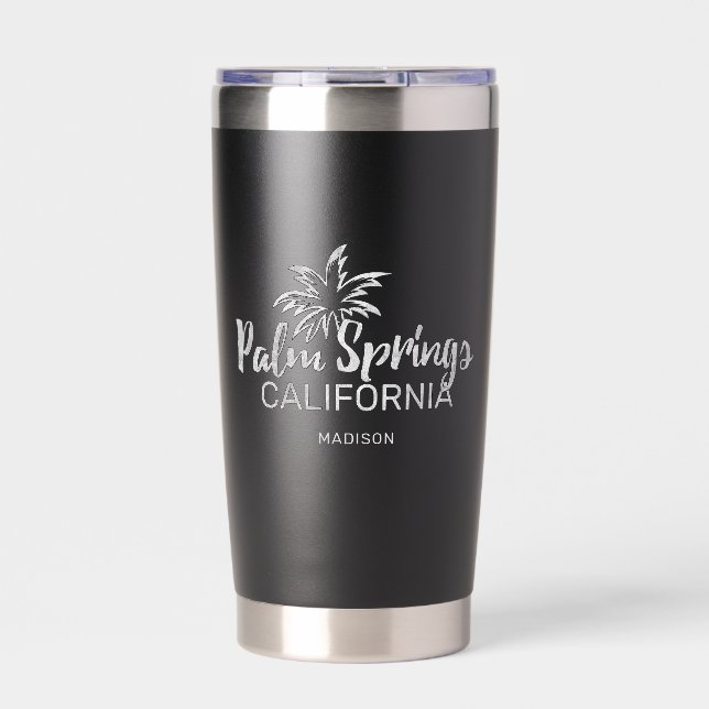 Custom Name Palm Springs California Insulated Tumbler (Front)