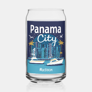 Custom Name Panama City Can Glass