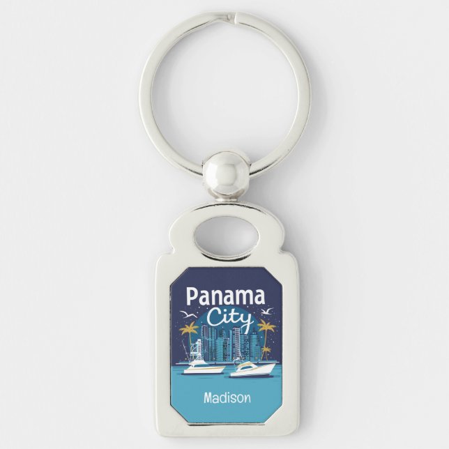 Custom Name Panama City Keychain (Front)