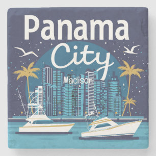 Custom Name Panama City Stone Coaster