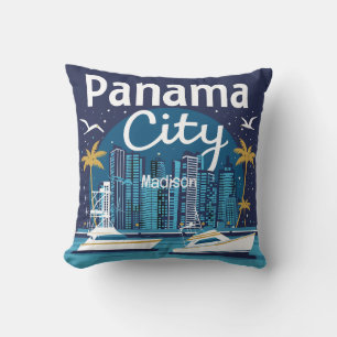 Custom Name Panama City Throw Pillow