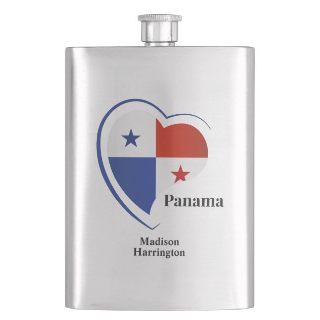 Custom Name Panama Love Hip Flask (Front)