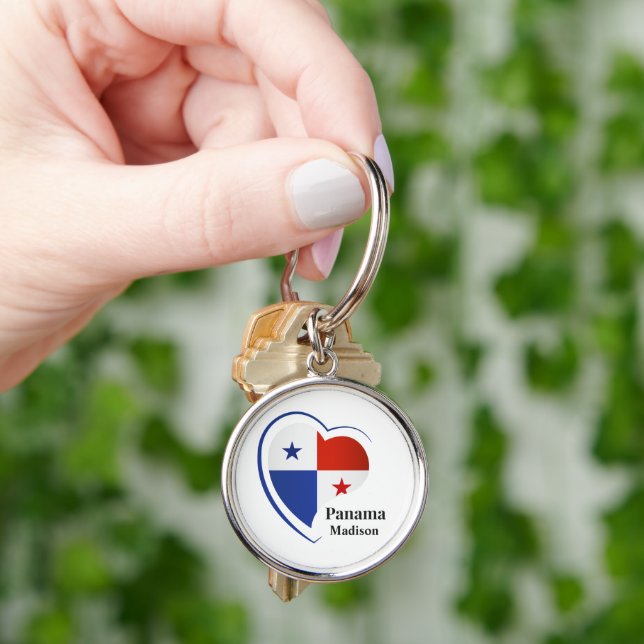 Custom Name Panama Love Keychain (Hand)