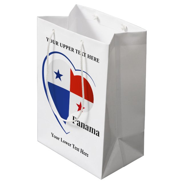 Custom Name Panama Love Medium Gift Bag (Back Angled)