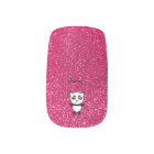 Custom name panda pink glitter