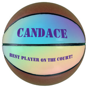 Custom Name Pastel Gradient Basketball