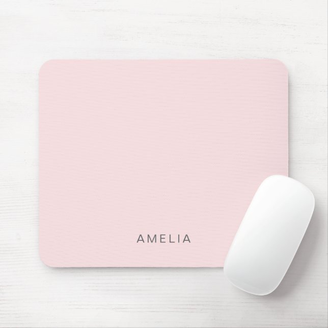 Custom Name Pastel Pink Mouse Pad (With Mouse)